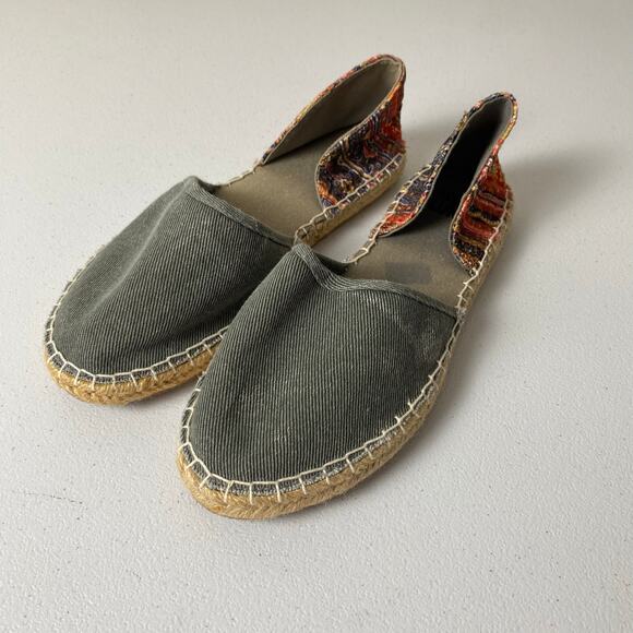 Muk Luks Size 8 Karina Slip On Espadrille Flats Boho Canvas Shoes Spring Summer - Picture 1 of 13